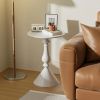 Creative Nordic Round End Table in White/Cream