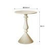 Creative Nordic Round End Table in White/Cream