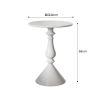 Creative Nordic Round End Table in White/Cream