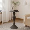 Modern Small Round Metal-style Side Table-White/Cream/Black
