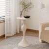 Modern Small Round Metal-style Side Table-White/Cream/Black