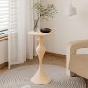 Modern Small Round Metal-style Side Table-White/Cream/Black