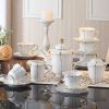 Gold Pearl Bone China Coffee Set British Porcelain