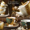 Luxury Bone China Coffee Set Gold Inlay Porcelain