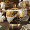 Luxury Bone China Coffee Set Gold Inlay Porcelain