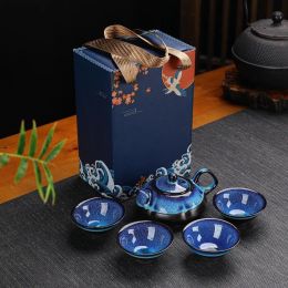 Ceramic Teaware Kung Fu Tea Set by Kemorela (Style: Bamboo hat cup)