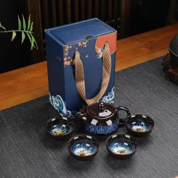 Ceramic Teaware Kung Fu Tea Set by Kemorela (Style: Sha Jin)