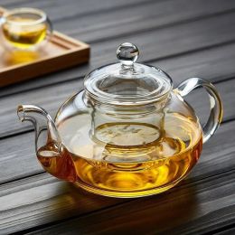 Filterable Heat-Resistant Thickened Glass Teapot (size: 400ml)