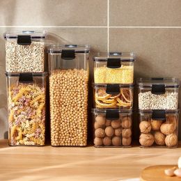 5-Piece Sealed Kitchen Grain Storage jar Set (Color: Black Cover, size: 460ML, Number: 1pc)