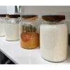 KEMORELA  Kitchen Glass Jars Heat Resistant & Transparent w/ Acacia Lid