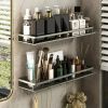 Gray Bathroom Storage Rack Towel Rack