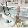 Ceramic Toothbrush Holder & Brush Storage w/ Rope Knot Design