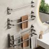 Gray No-Drill Wall-Mounted Bathroom Towel Rack