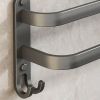 Gray No-Drill Wall-Mounted Bathroom Towel Rack