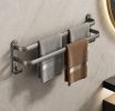 Gray No-Drill Wall-Mounted Bathroom Towel Rack