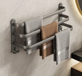 Gray No-Drill Wall-Mounted Bathroom Towel Rack (Style: 50cm Three strokes)