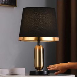 Nordic Vintage Fabric Lampshade Table Lamp by Dutrieux-White/Black (Lampshade Color: Black A)