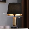 Nordic Vintage Fabric Lampshade Table Lamp by Dutrieux-White/Black