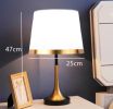 Nordic Vintage Fabric Lampshade Table Lamp by Dutrieux-White/Black