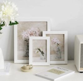 Classic Natural Wooden Picture Frames with Plexiglass (Color: 1pc white, size: 9X13cm 3.5X5in)