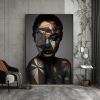 Geometric Makeup African Black Woman Canvas Poster HD Print