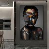 Geometric Makeup African Black Woman Canvas Poster HD Print