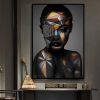 Geometric Makeup African Black Woman Canvas Poster HD Print