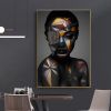 Geometric Makeup African Black Woman Canvas Poster HD Print