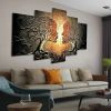5-Panel Abstract Kiss Tree Canvas Painting HD Print Set