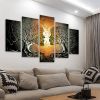 5-Panel Abstract Kiss Tree Canvas Painting HD Print Set