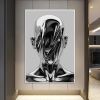 Surrealistic Abstract Art Poster w/ Silver Metal Robot Print