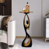 Sculpture End Table in Abstract Design w/ Ebony and Gold Finish