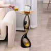 Sculpture End Table in Abstract Design w/ Ebony and Gold Finish