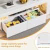 Modern LED 70 Inch TV Stand w/ Glass Shelves & Drawer