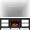 WAMPAT Electric Fireplace Rustic Wood TV Stand