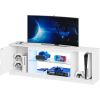 58" Modern LED TV Stand w/ Adjustable Glass Cabinet