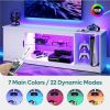 58" Modern LED TV Stand w/ Adjustable Glass Cabinet