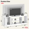 58" Modern LED TV Stand w/ Adjustable Glass Cabinet