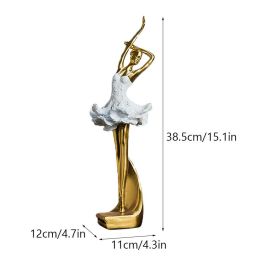 NORTHEUINS Resin Ballet Dancer Figurines (Color: A Golden)