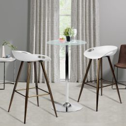 Bak Bar & kitchen Stool-White/Black by Sky Home (Set of 2) (Color: White)