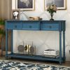 Console Table w/ Drawers & Long Shelf for Entryway