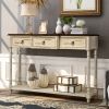 Console Table w/ Drawers & Long Shelf for Entryway