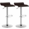 Modern Design Adjustable PU Leather Backless Bar Stools (Set of 2)