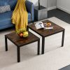 Modern Square Nesting Coffee Table Set with Wood Finish