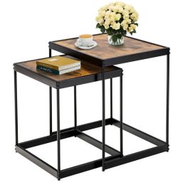 Modern Classic Yet Simpler Nesting Coffee Tables (Set of 2) (Type: Coffee Tables, Color: Brown)