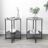 Modern Round End Tables with Tempered Glass by New Space (Set of 2)