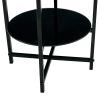 Modern Round End Tables with Tempered Glass by New Space (Set of 2)