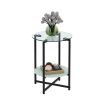 Round 2-Layer Tempered Glass End Table by Yeah Depot
