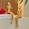 Modern Golden Abstract Resin Sculpture
