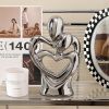NORTHEUINS Ceramic Abstract Couple Statue